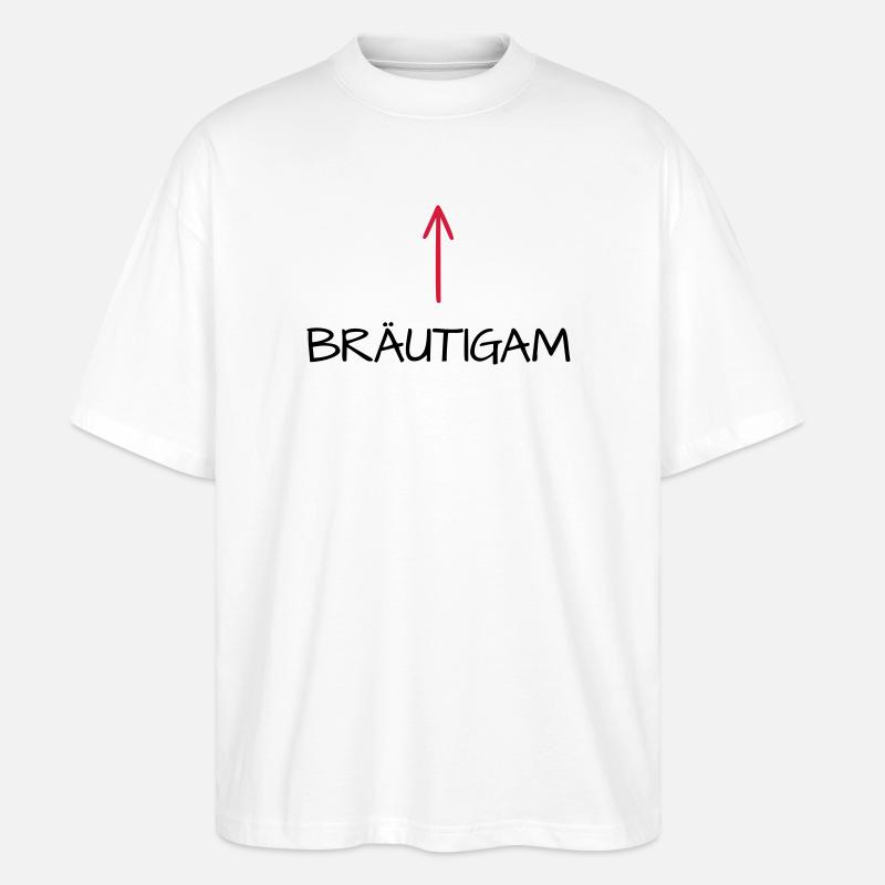 Bräutigam Junggesellenabschied Pfeil - Stanley/Stella Oversized Unisex Bio T-Shirt Blaster 2.0 - Weiß