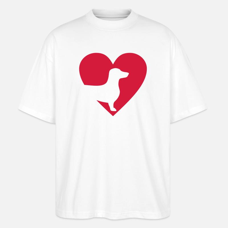 Dackel - Stanley/Stella Oversized Unisex Bio T-Shirt Blaster 2.0 - Weiß
