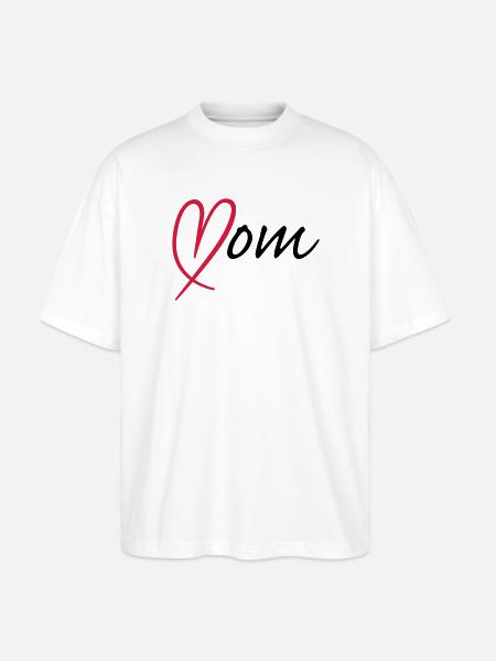 Mom Heart | Herz - Stanley/Stella Oversized Unisex Organic T-shirt Blaster 2.0 - white