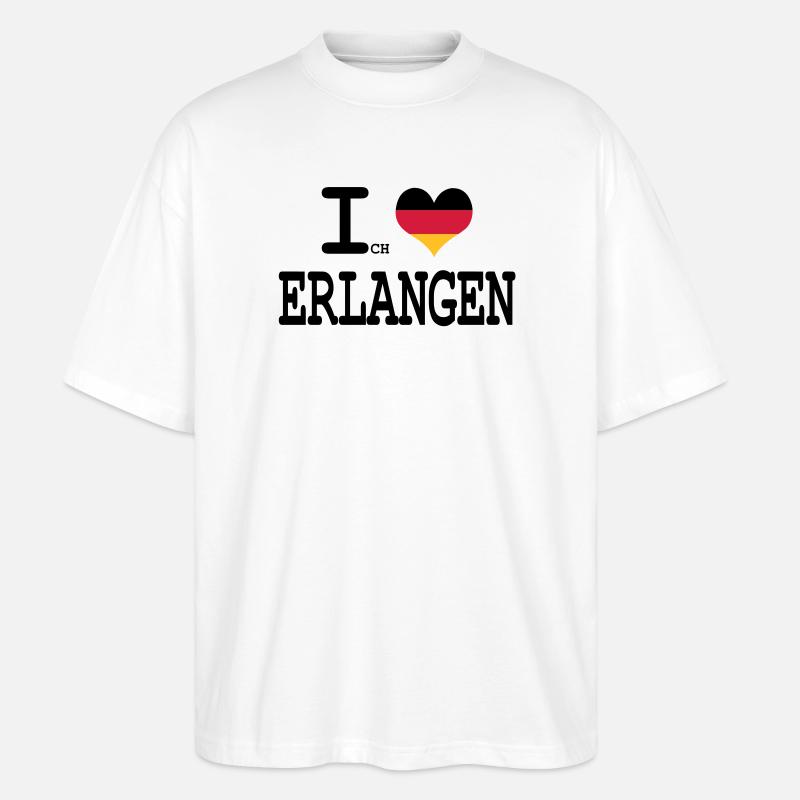 ich liebe erlangen - Stanley/Stella Oversized Unisex Bio T-Shirt Blaster 2.0 - Weiß