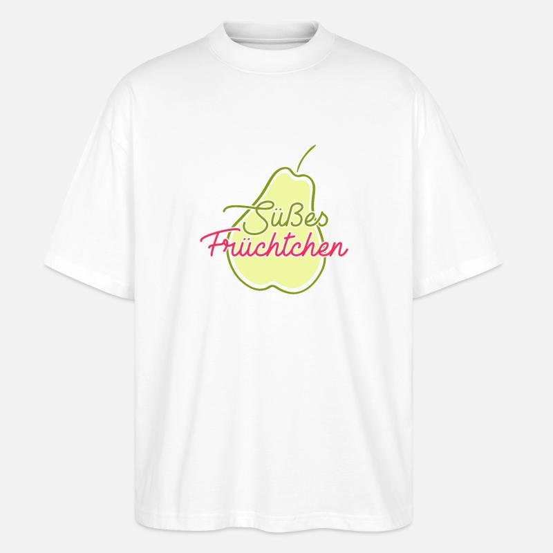 Obst Früchte Geschenkidee Früchte Funsprüche Obst - Stanley/Stella Oversized Unisex Bio T-Shirt Blaster 2.0 - Weiß