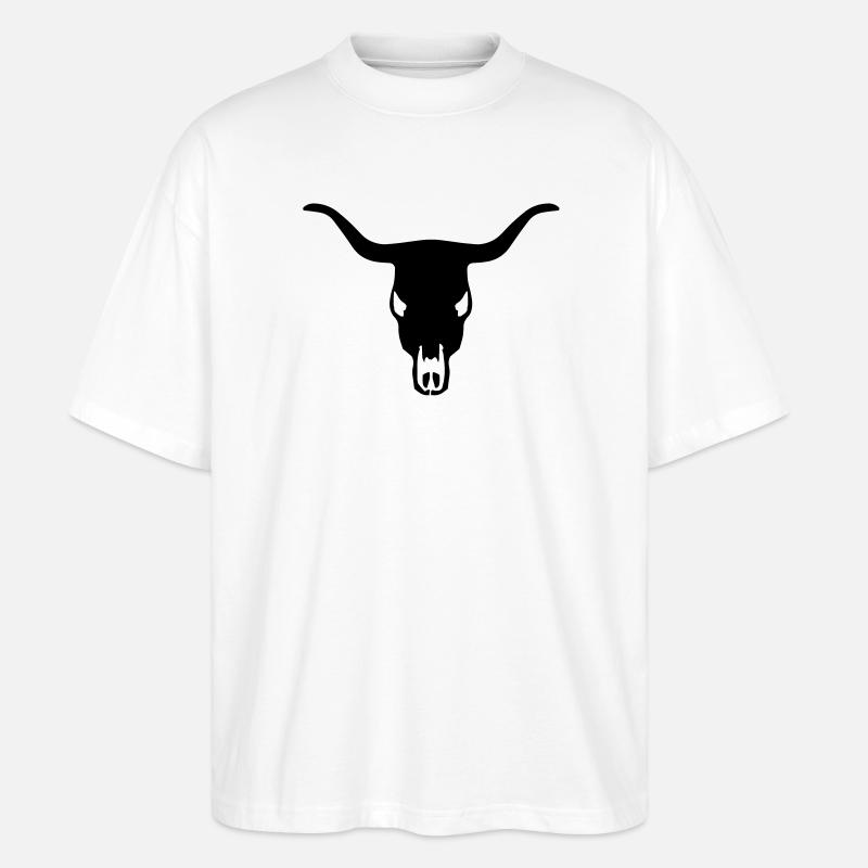 BULL SKULL - Stanley/Stella Oversized Unisex Bio T-Shirt Blaster 2.0 - Weiß