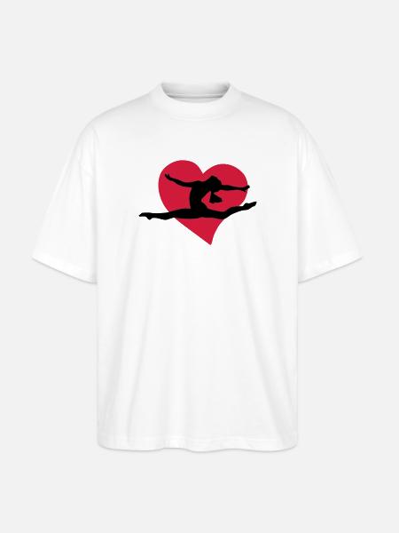 Gymnastic heart - Stanley/Stella Oversized Unisex Organic T-shirt Blaster 2.0 - white