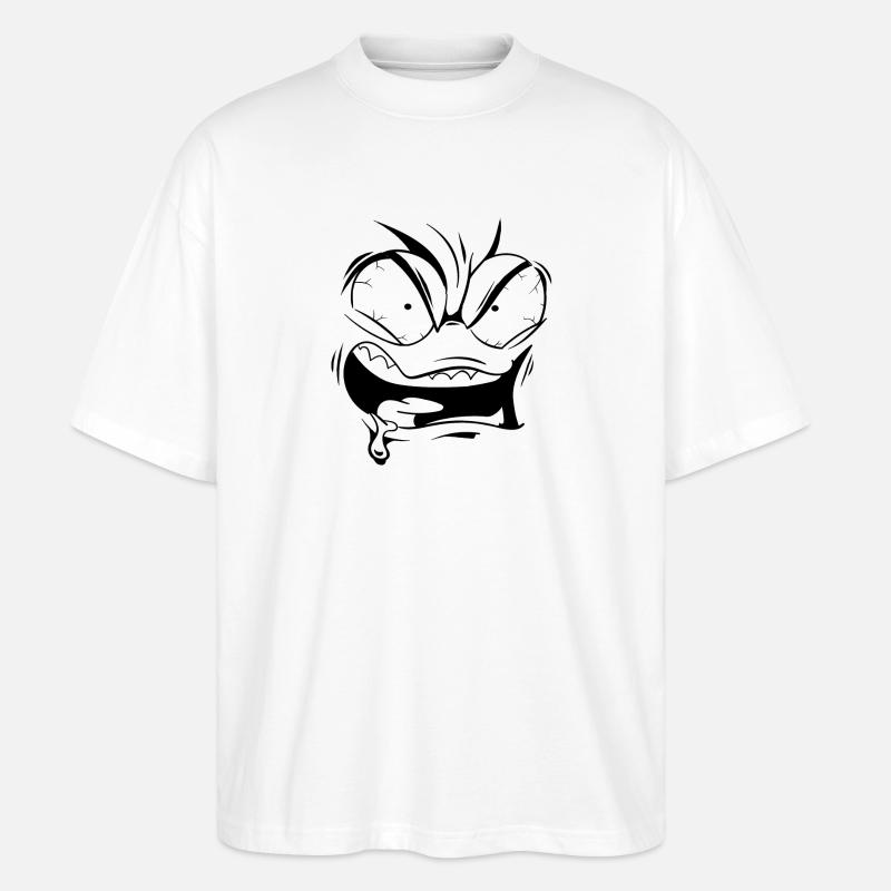 Angry face - Stanley/Stella Oversized Unisex Bio T-Shirt Blaster 2.0 - Weiß