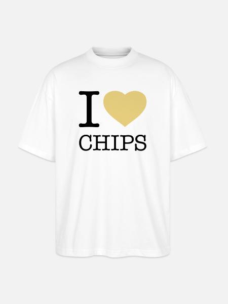 I LOVE CHIPS - T-shirt bio Blaster 2.0 coupe oversize Stanley/Stella Unisexe - blanc
