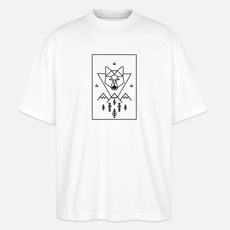 Fuchs Berge Natur Wald - Stanley/Stella Oversized Unisex Bio T-Shirt Blaster 2.0 - Weiß