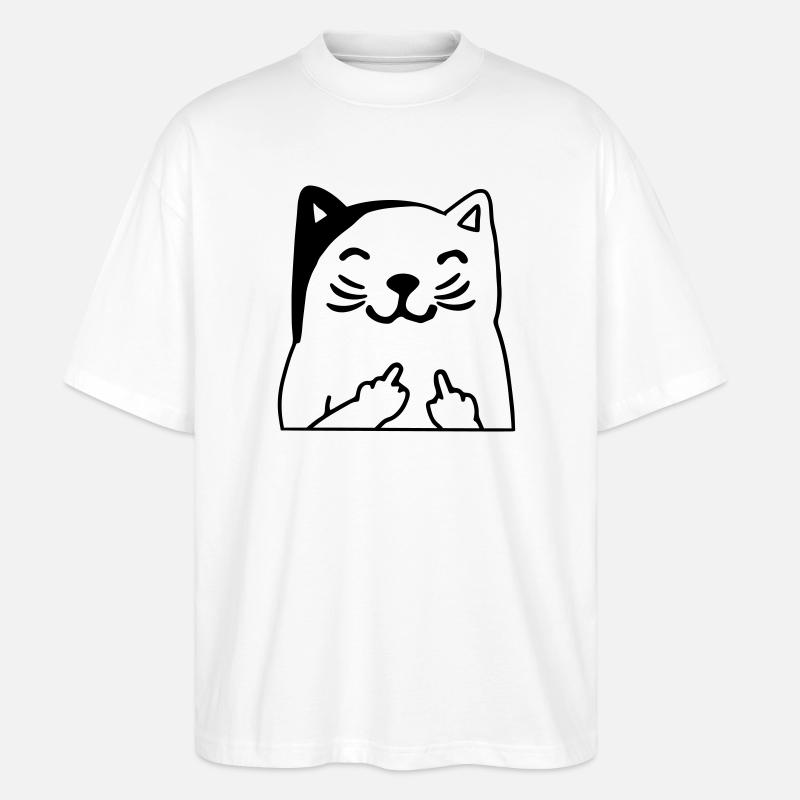 Du kannst mich mal Katze - Stanley/Stella Oversized Unisex Bio T-Shirt Blaster 2.0 - Weiß