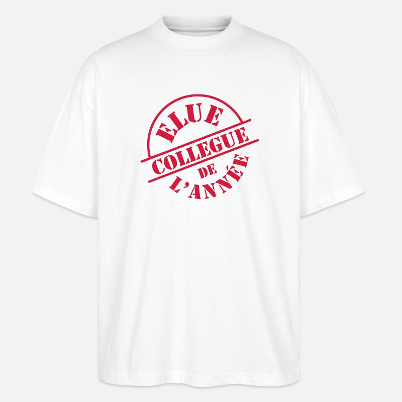 Kollege # # - Stanley/Stella Oversized Unisex Bio T-Shirt Blaster 2.0 - Weiß