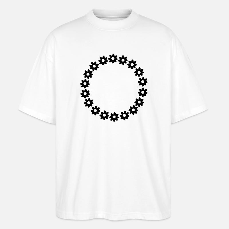Blume Kreis - Stanley/Stella Oversized Unisex Bio T-Shirt Blaster 2.0 - Weiß