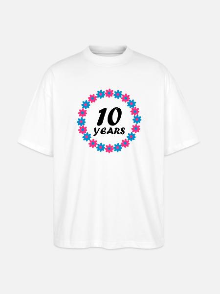 10 years - Stanley/Stella Oversized Unisex Organic T-shirt Blaster 2.0 - white