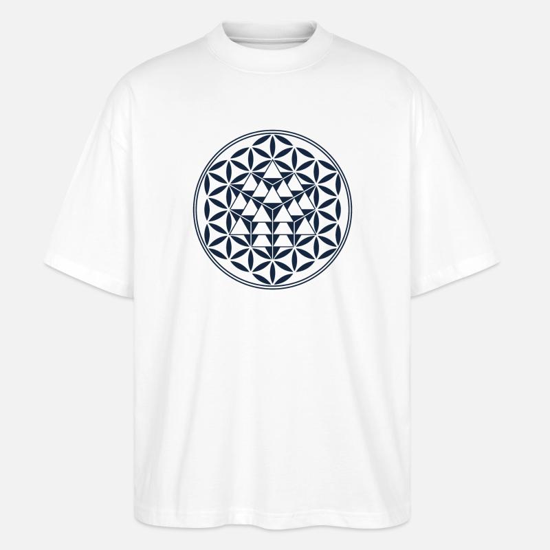 Vektor-Gleichgewicht, Heilige Geometrie - Stanley/Stella Oversized Unisex Bio T-Shirt Blaster 2.0 - Weiß