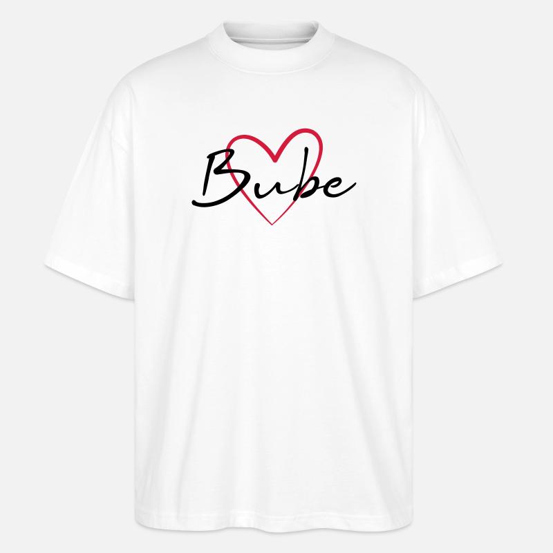 Herz Bube Geschenkidee - Stanley/Stella Oversized Unisex Bio T-Shirt Blaster 2.0 - Weiß