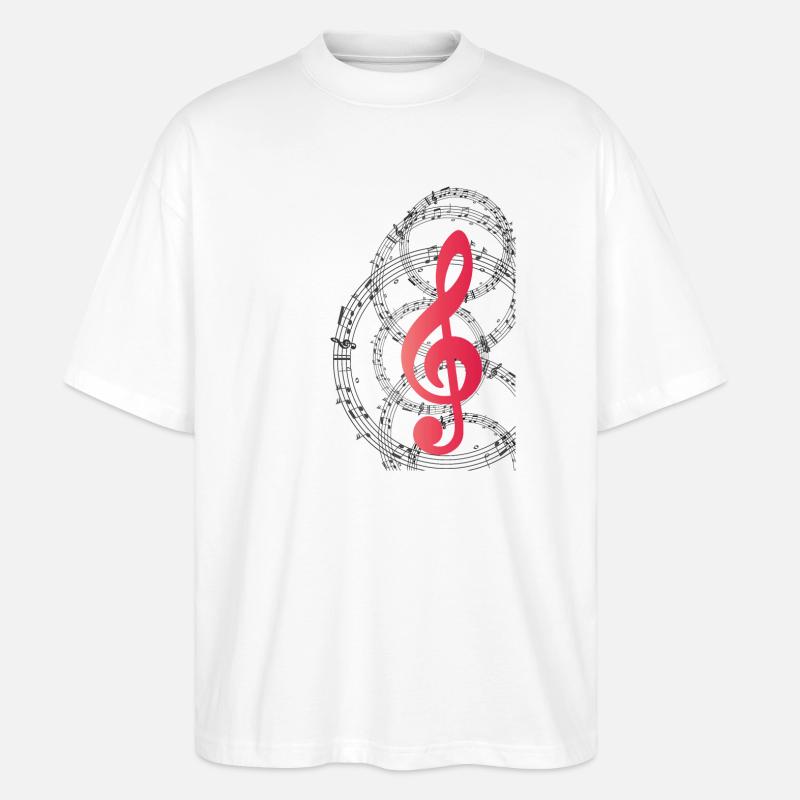 Music clef - Stanley/Stella Oversized Unisex Organic T-shirt Blaster 2.0 - white