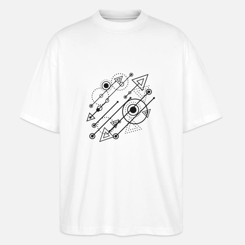 Flux d’énergie géométriques - T-shirt bio Blaster 2.0 coupe oversize Stanley/Stella Unisexe - blanc