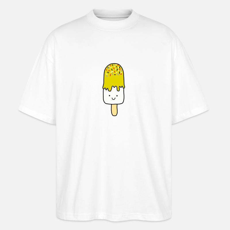 Crème glacée crème glacée - T-shirt bio Blaster 2.0 coupe oversize Stanley/Stella Unisexe - blanc