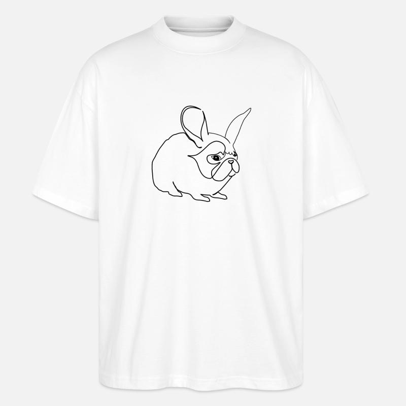 Hase oder Mops - Stanley/Stella Oversized Unisex Bio T-Shirt Blaster 2.0 - Weiß
