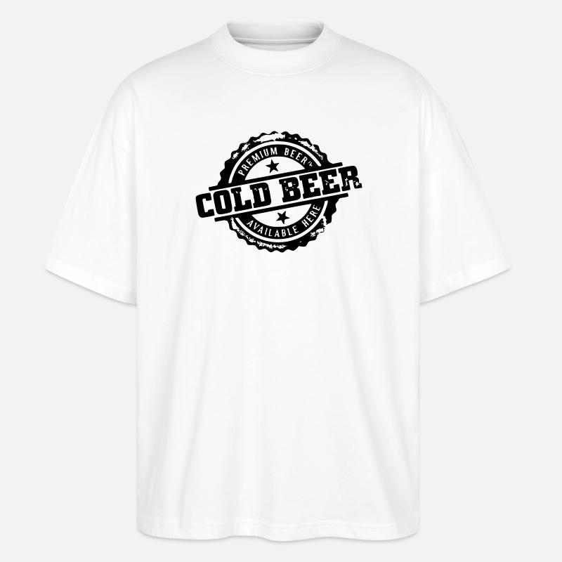 kaltes Bier - Stanley/Stella Oversized Unisex Bio T-Shirt Blaster 2.0 - Weiß