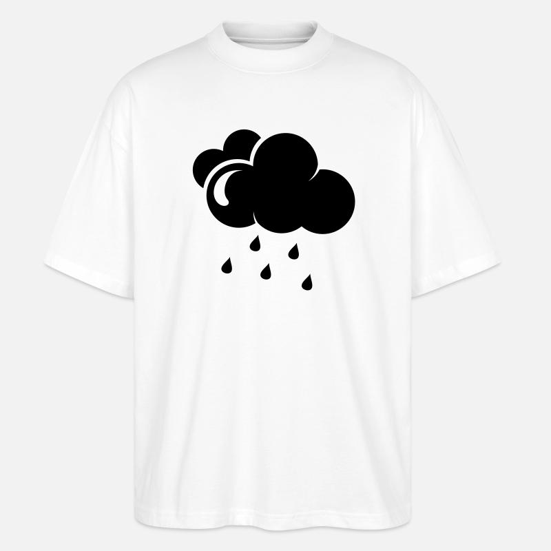 Cloud with rain drops - Stanley/Stella Oversized Unisex Organic T-shirt Blaster 2.0 - white