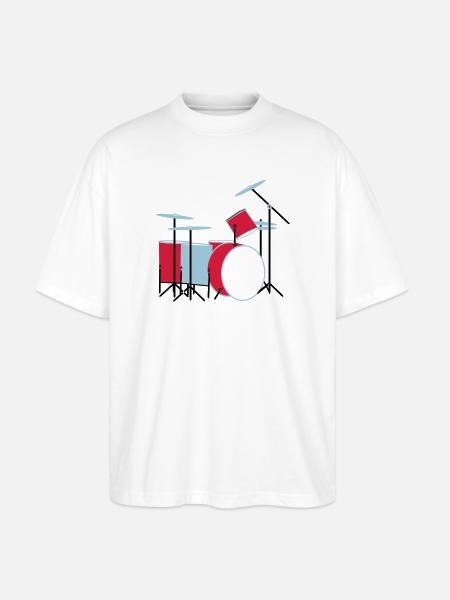 coloured_drums - Stanley/Stella Oversized Unisex Bio T-Shirt Blaster 2.0 - Weiß