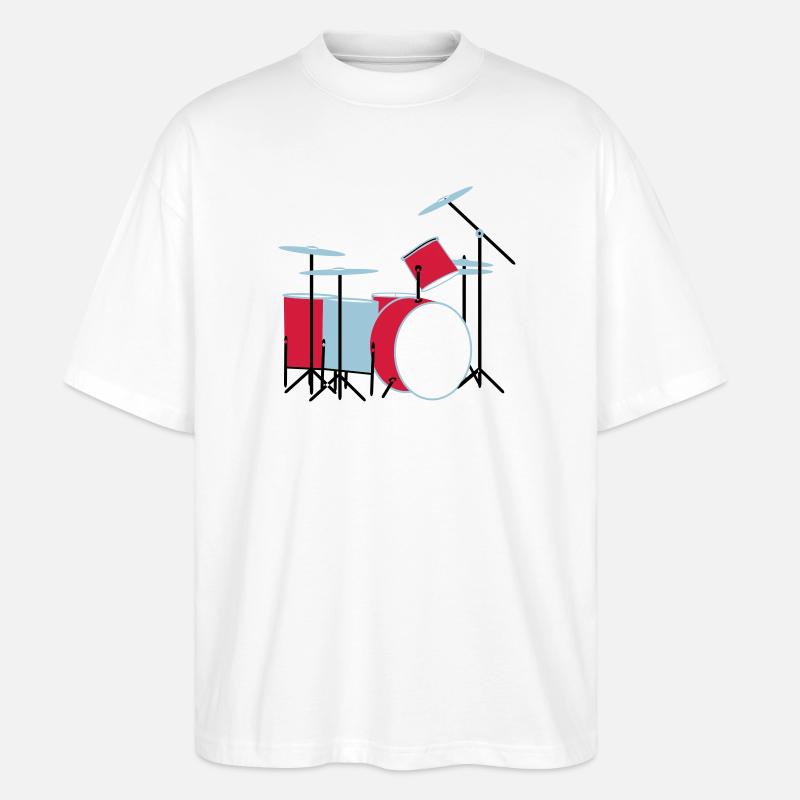 coloured_drums - Stanley/Stella Oversized Unisex Bio T-Shirt Blaster 2.0 - Weiß