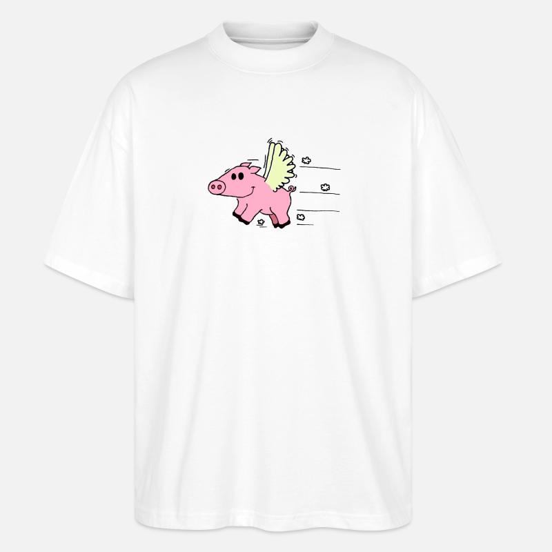 Flying Pig - Stanley/Stella Oversized Unisex Bio T-Shirt Blaster 2.0 - Weiß