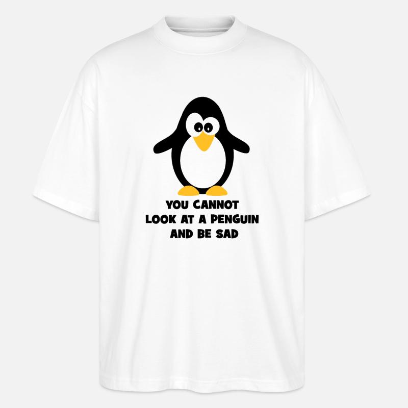Pinguin - Stanley/Stella Oversized Unisex Bio T-Shirt Blaster 2.0 - Weiß