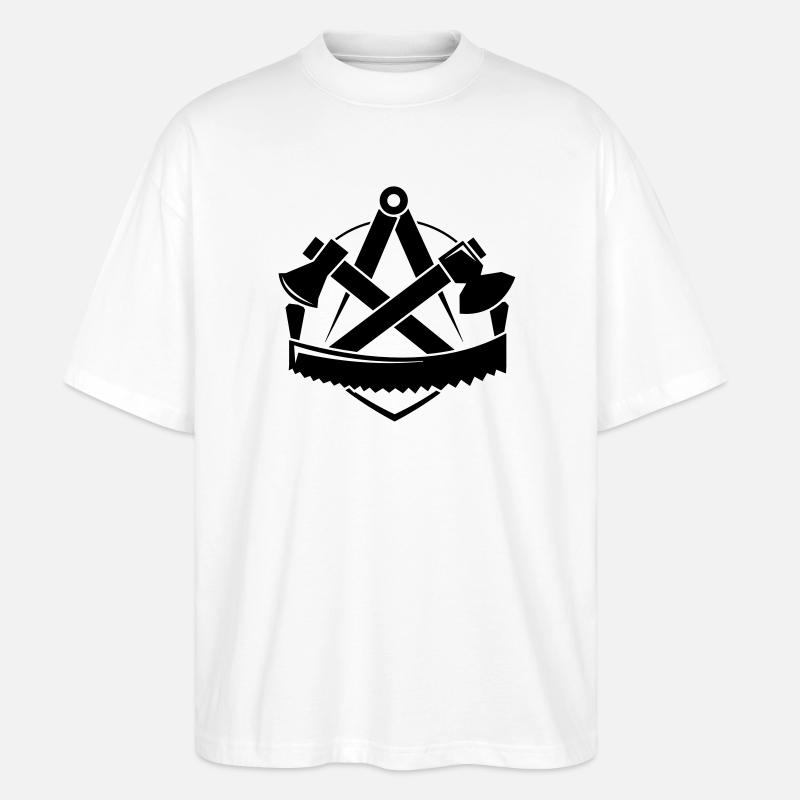 Zimmerer-Logo, Zunftzeichen - Stanley/Stella Oversized Unisex Bio T-Shirt Blaster 2.0 - Weiß
