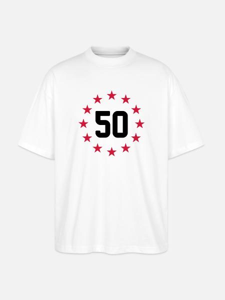 50 ans - T-shirt bio Blaster 2.0 coupe oversize Stanley/Stella Unisexe - blanc