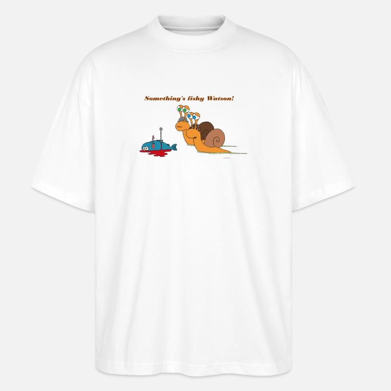 Sherlock Holmes Schnecke - Stanley/Stella Oversized Unisex Bio T-Shirt Blaster 2.0 - Weiß