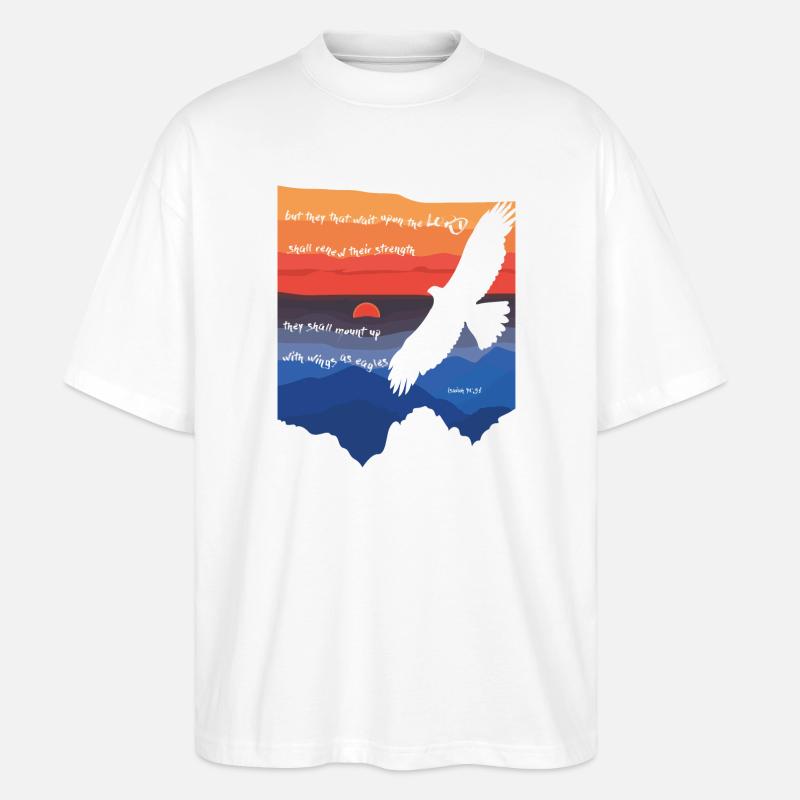 Jesaja 40,31 / Bibelvers - Stanley/Stella Oversized Unisex Bio T-Shirt Blaster 2.0 - Weiß