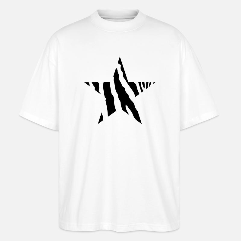 Zebra stern - Stanley/Stella Oversized Unisex Bio T-Shirt Blaster 2.0 - Weiß
