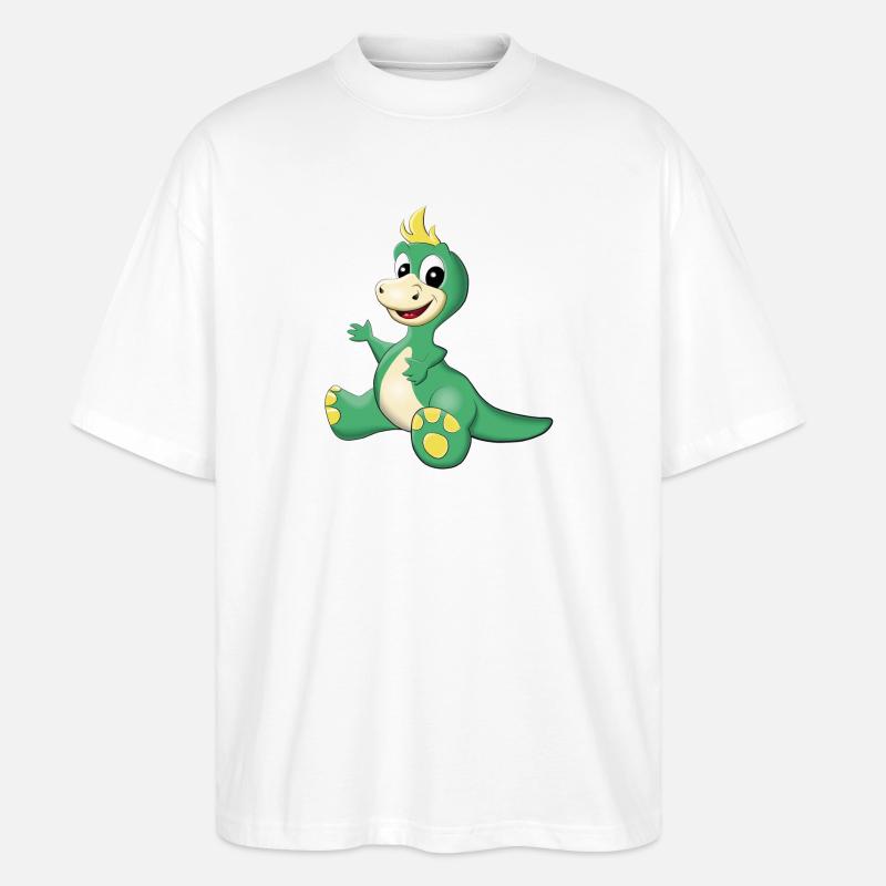 sitzender süßer Dino - Stanley/Stella Oversized Unisex Bio T-Shirt Blaster 2.0 - Weiß