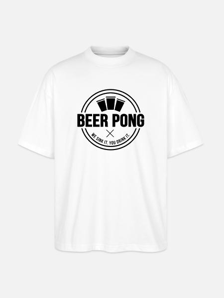 Beer Pong Logo V - Stanley/Stella Oversized Unisex Organic T-shirt Blaster 2.0 - white