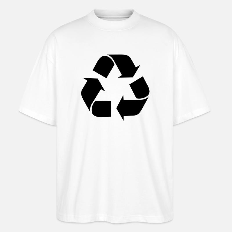 Recycling recyceln symbole - Stanley/Stella Oversized Unisex Bio T-Shirt Blaster 2.0 - Weiß