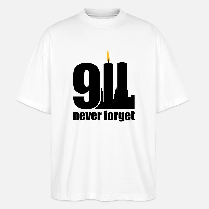 never forget 9/11 - Stanley/Stella Oversized Unisex Bio T-Shirt Blaster 2.0 - Weiß