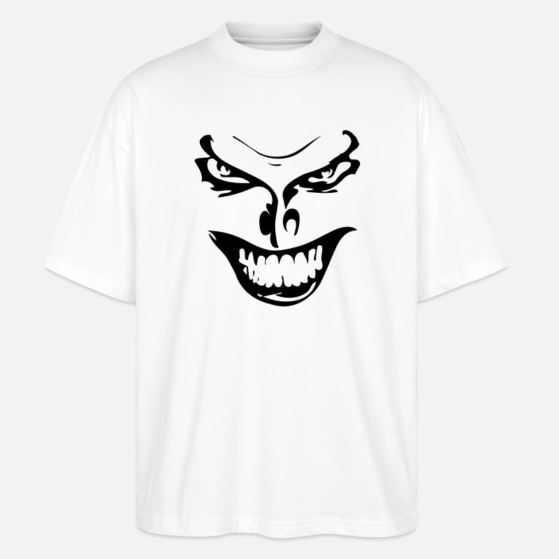 Evil Face - Stanley/Stella Oversized Unisex Organic T-shirt Blaster 2.0 - white