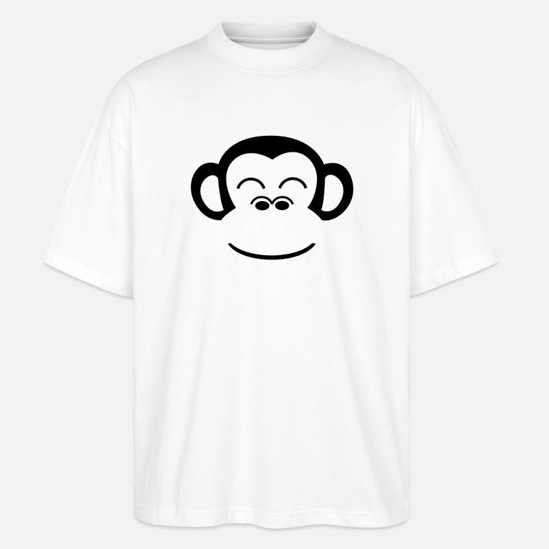 Affe Schimpanse Affengesicht Gorilla Menschenaffe - Stanley/Stella Oversized Unisex Bio T-Shirt Blaster 2.0 - Weiß