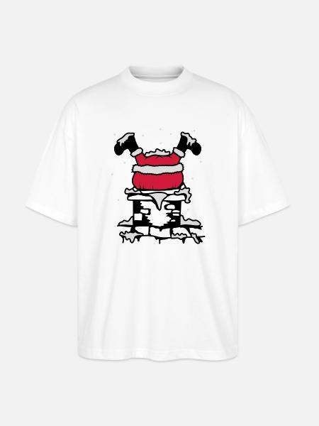 Julemanden er kørt fast i skorsten - Stanley/Stella Oversize Unisex Øko T-shirt Blaster 2.0 - hvid