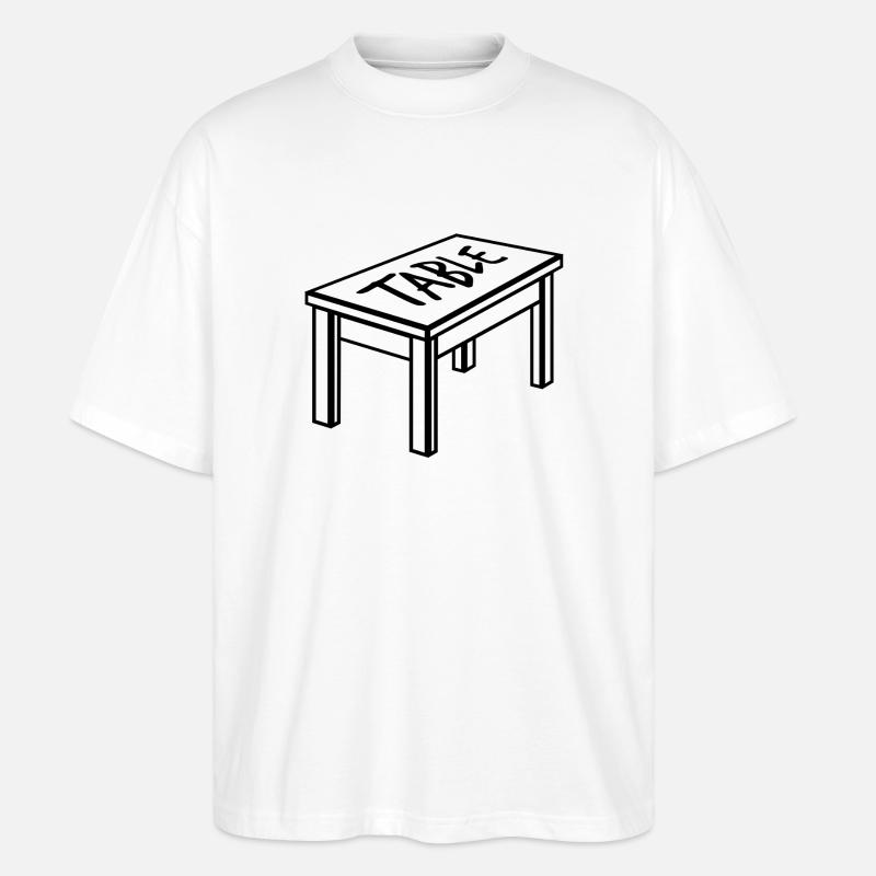 Tisch Tischler Esstisch Arbeitstisch Möbel - Stanley/Stella Oversized Unisex Bio T-Shirt Blaster 2.0 - Weiß
