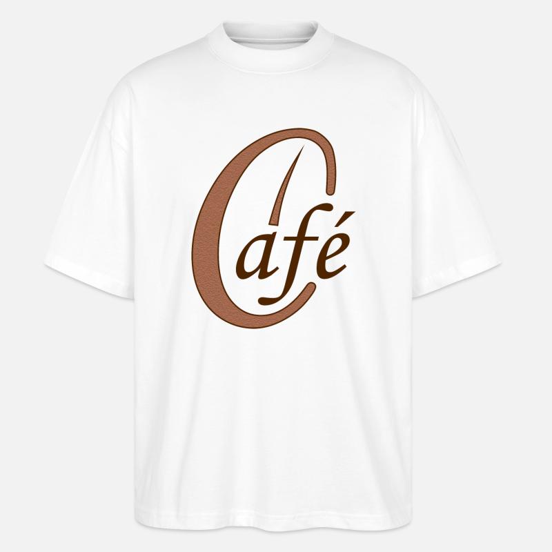 Kaffeebohne Café Kaffee - Stanley/Stella Oversized Unisex Bio T-Shirt Blaster 2.0 - Weiß