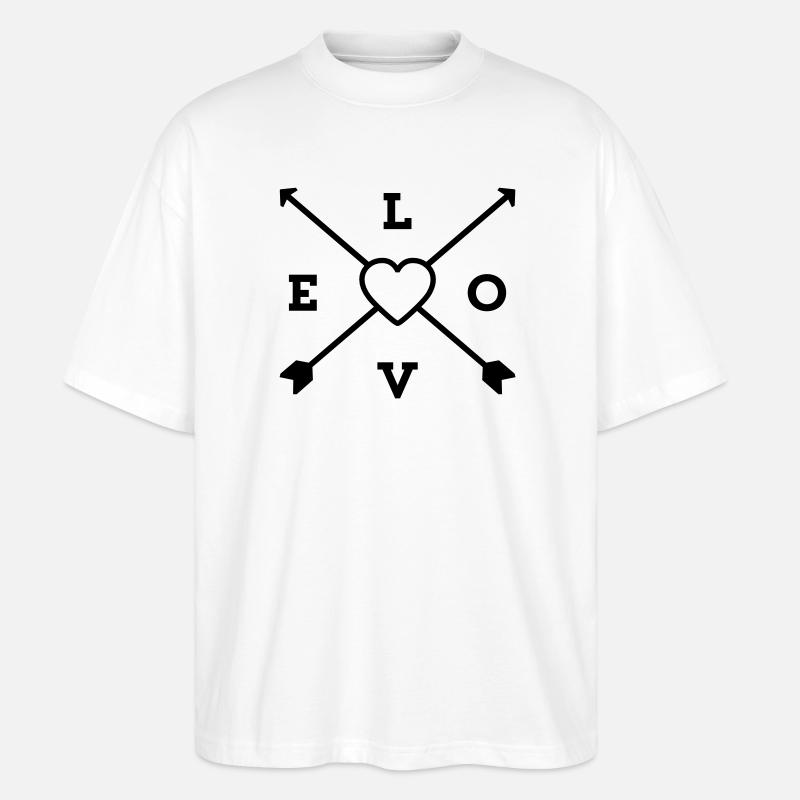 love herz liebe - Stanley/Stella Oversized Unisex Bio T-Shirt Blaster 2.0 - Weiß