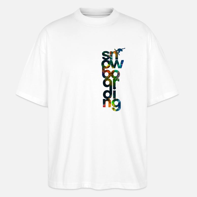 Snowboard Wintersport - Stanley/Stella Oversized Unisex Bio T-Shirt Blaster 2.0 - Weiß