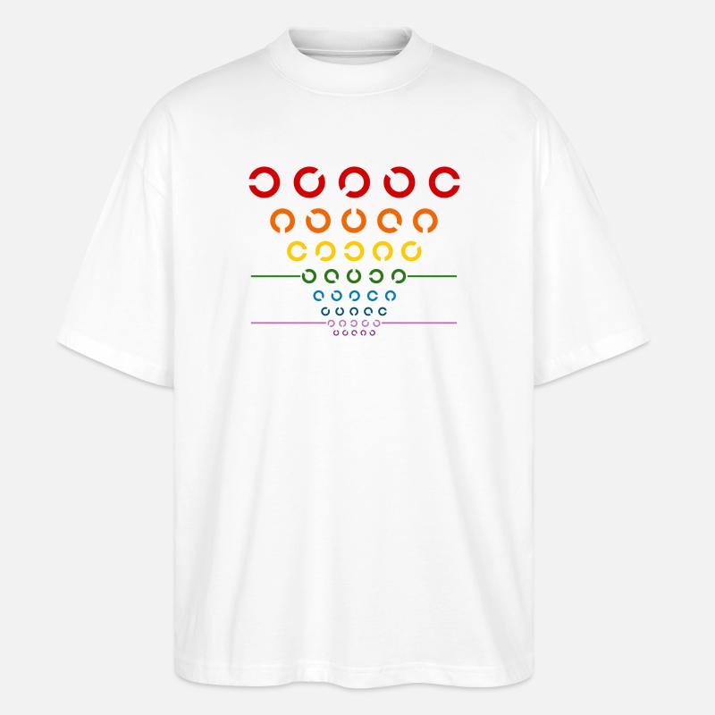 Regenbogen Sehtest - Stanley/Stella Oversized Unisex Bio T-Shirt Blaster 2.0 - Weiß