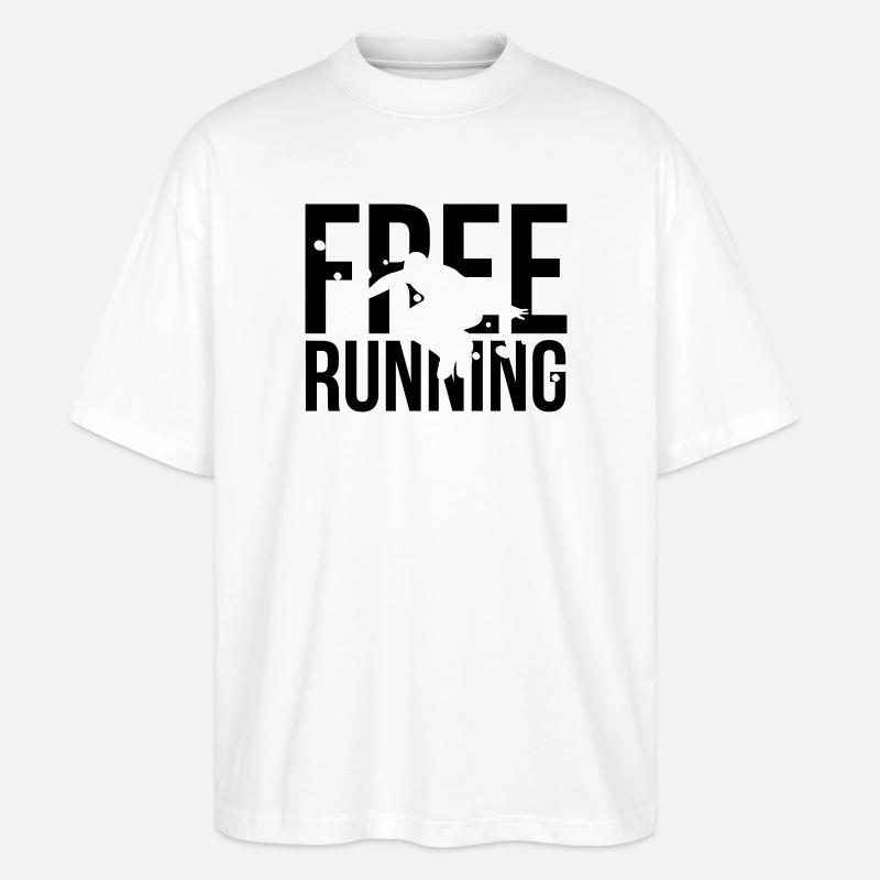 free running - Stanley/Stella Oversized Unisex Bio T-Shirt Blaster 2.0 - Weiß