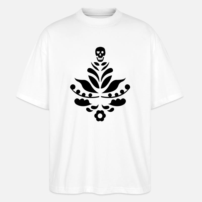 Kurbits & Schädel schwarz - Stanley/Stella Oversized Unisex Bio T-Shirt Blaster 2.0 - Weiß