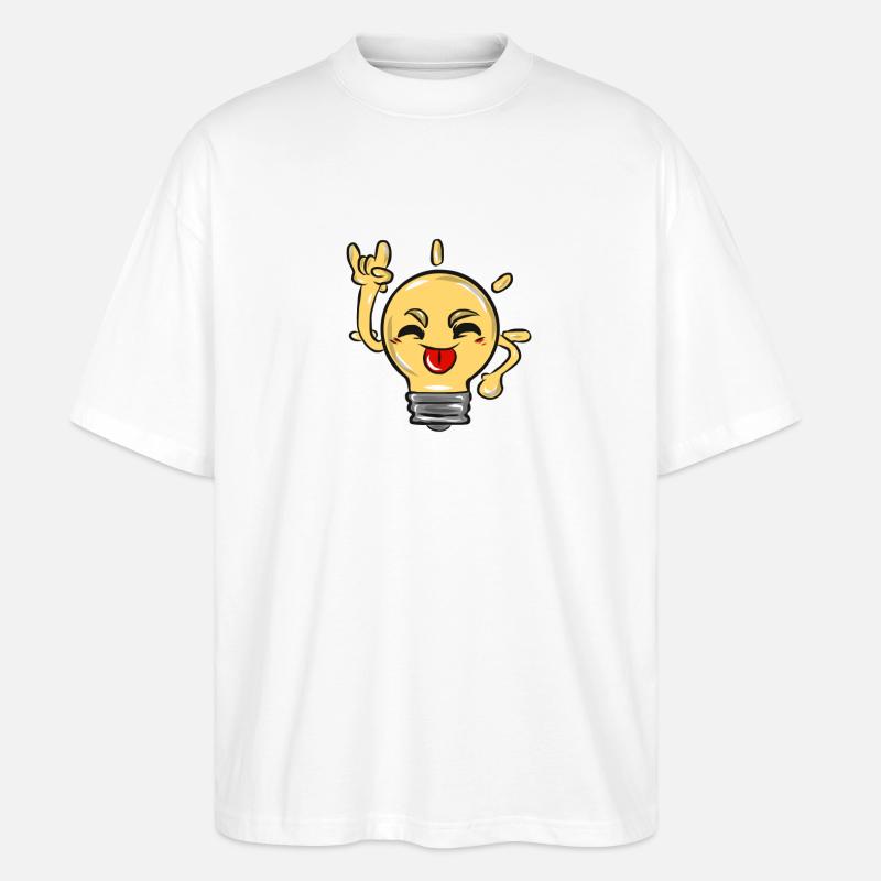 Glühbirne - Stanley/Stella Oversized Unisex Bio T-Shirt Blaster 2.0 - Weiß