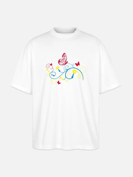 Schmetterling - Stanley/Stella Oversized Unisex Bio T-Shirt Blaster 2.0 - Weiß