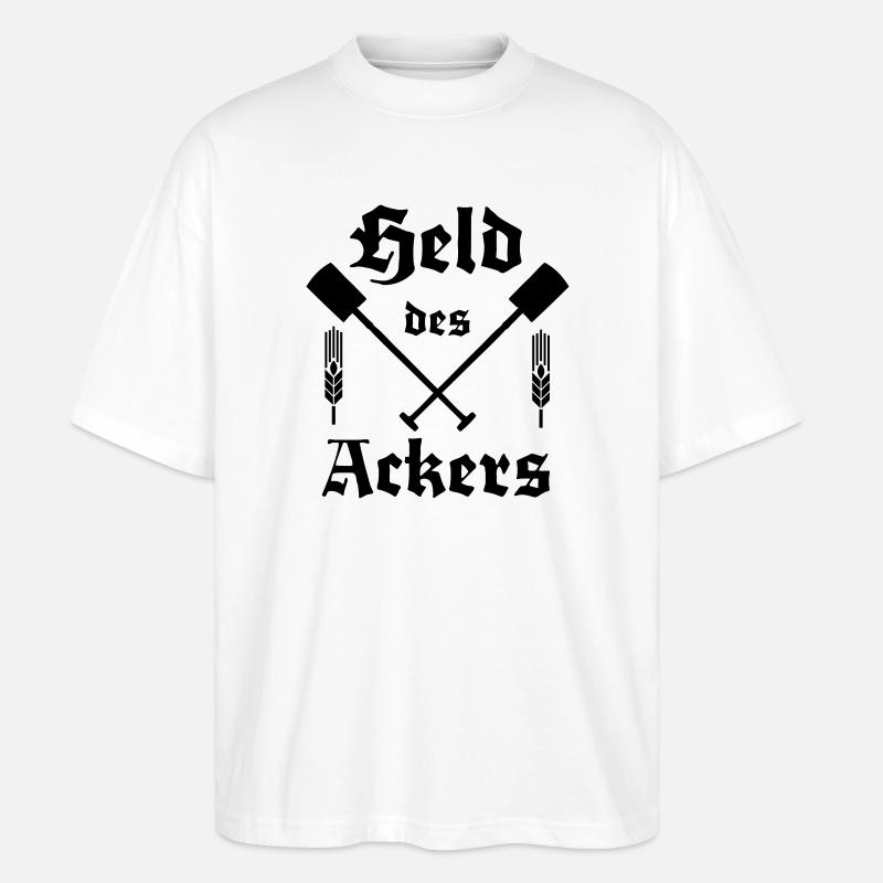 Held des Ackers Spaten - Stanley/Stella Oversized Unisex Bio T-Shirt Blaster 2.0 - Weiß