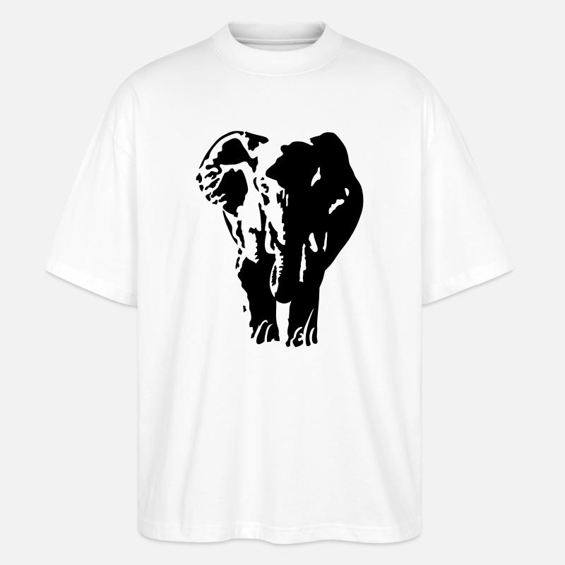 Elefant - Stanley/Stella Oversized Unisex Bio T-Shirt Blaster 2.0 - Weiß