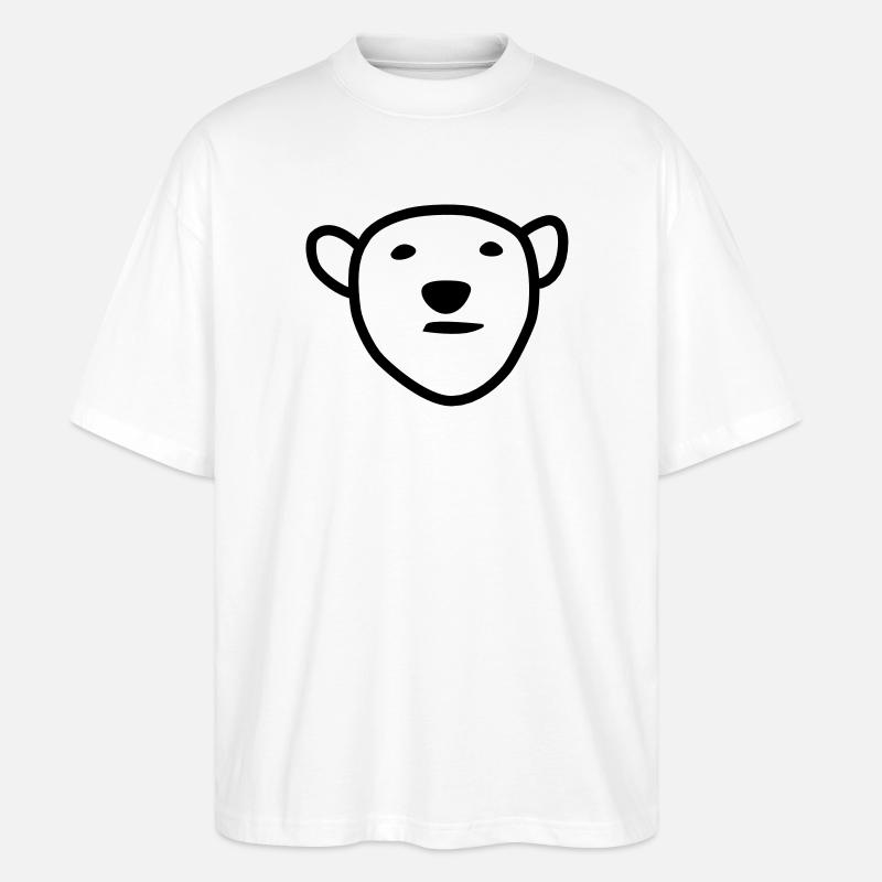 Eisbär Kopf - Stanley/Stella Oversized Unisex Bio T-Shirt Blaster 2.0 - Weiß